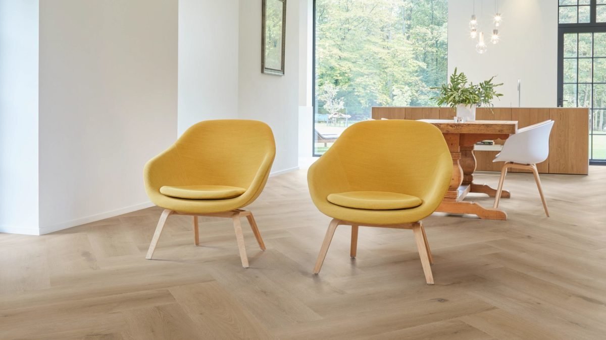 CoreTec-The-Essentials-Herringbone-Series-(Visgraat) van Coretec in de kleur Texas-Oak-H54 - PVC vloeren