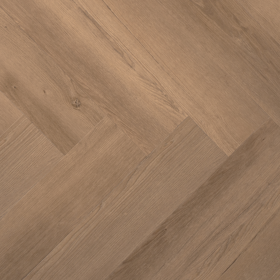 Douwes-Dekker-Ambitieus-Brede-Visgraat-Klik-(Spekkoek) van Douwes-Dekker in de kleur Spekkoek - PVC vloeren