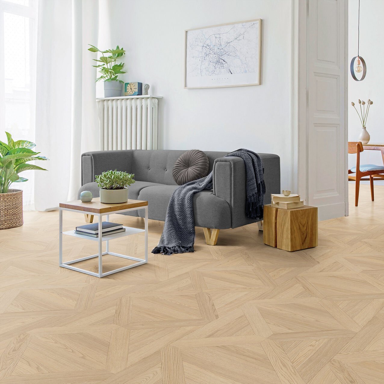 Enia-Jazz-Versailles-(Oak-Cream) van Enia in de kleur Oak-Cream - PVC vloeren