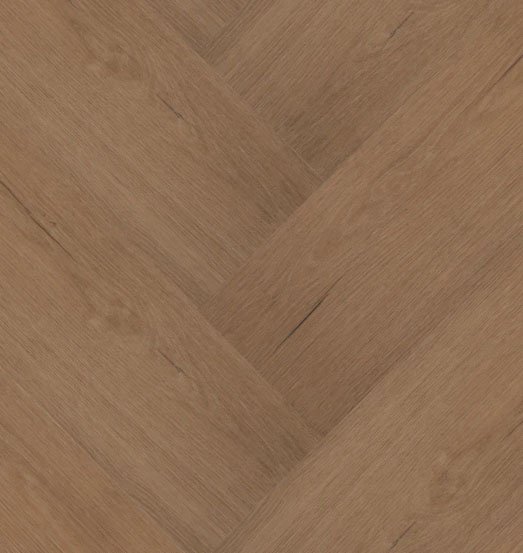 Hebeta-Chateau-Visgraat-XL-Dryback van Hebeta in de kleur Eiken-Midden-Bruin - PVC vloeren