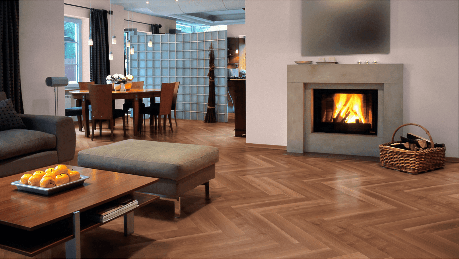 Mflor-Parva-Broad-Leaf-(visgraat) van Mflor in de kleur Dark-Sycamore - PVC vloeren